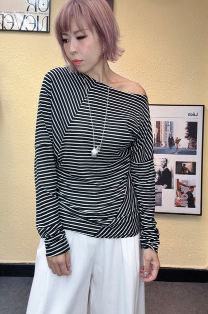 Side v collar spandex tee #00859