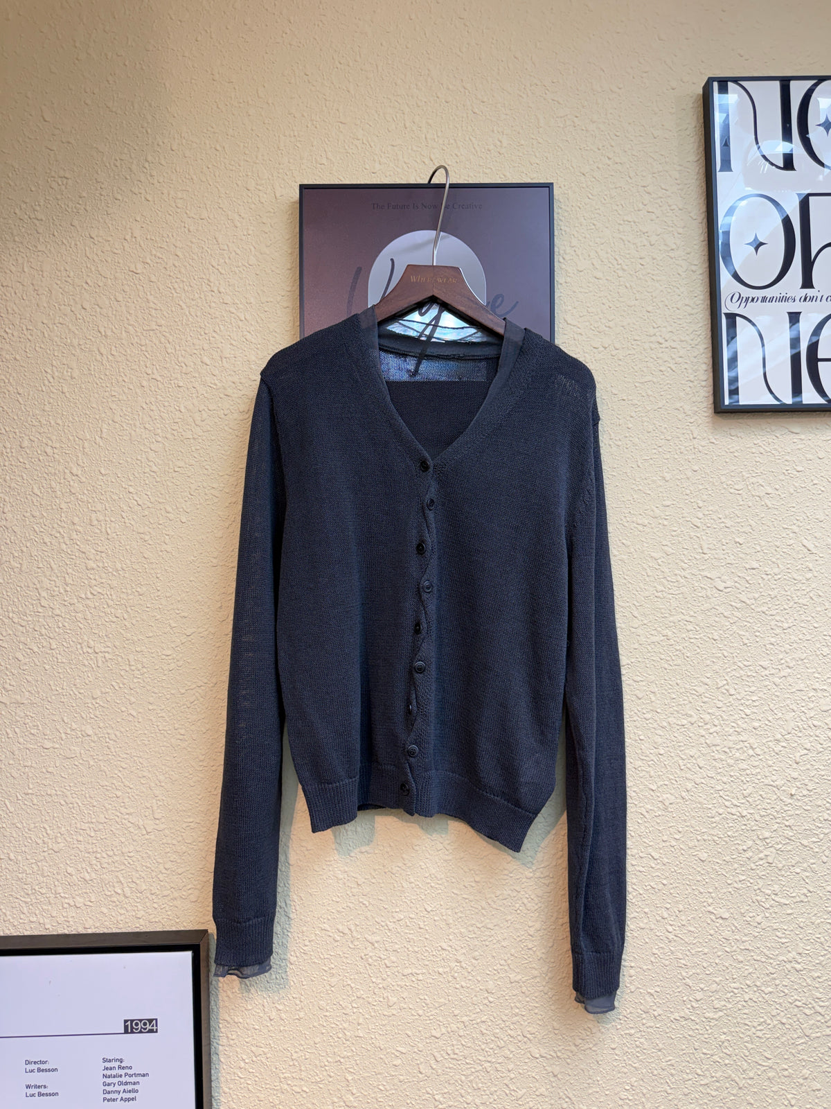 Mesh collar cardigan #00888