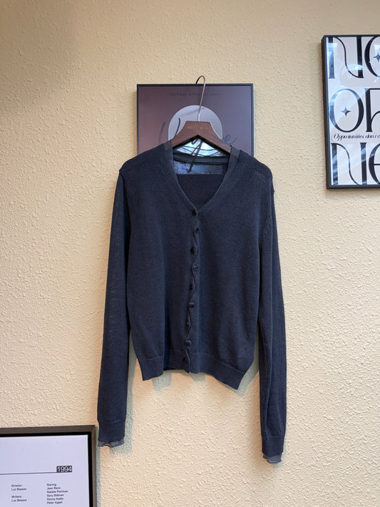 Mesh collar cardigan #00888