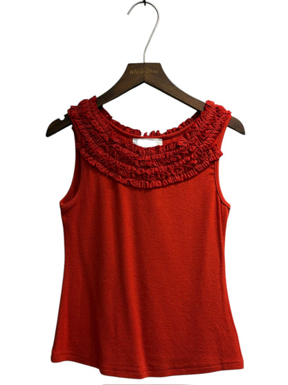 (-20% off)Ruffle round collar rib vest #00266