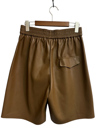 Fake leather shorts
