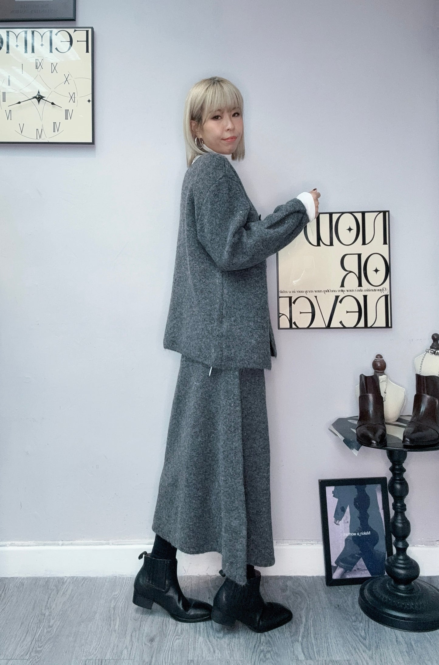 Wool X linen set #00141 (made in Italy)