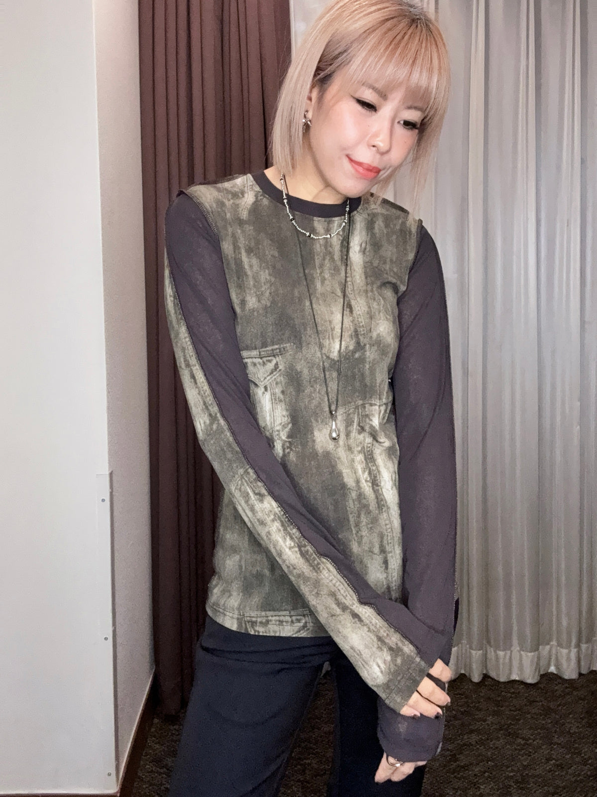 Pocket printed dye-in tee #00993