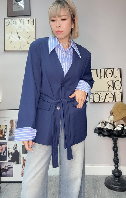 (26SS)(-30% off)fake two pieces strip inner Blazer #00300