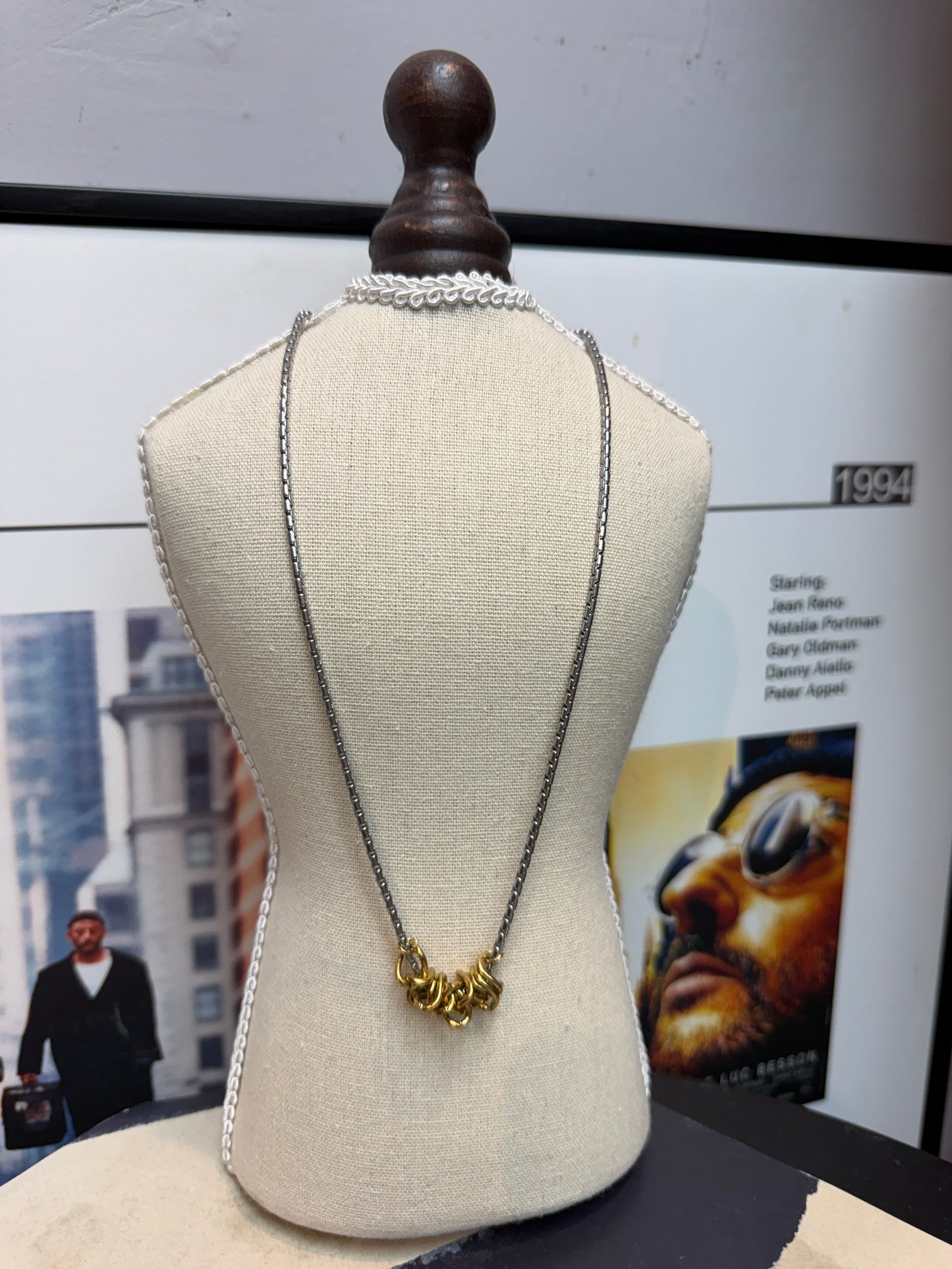 Gold buckle necklace