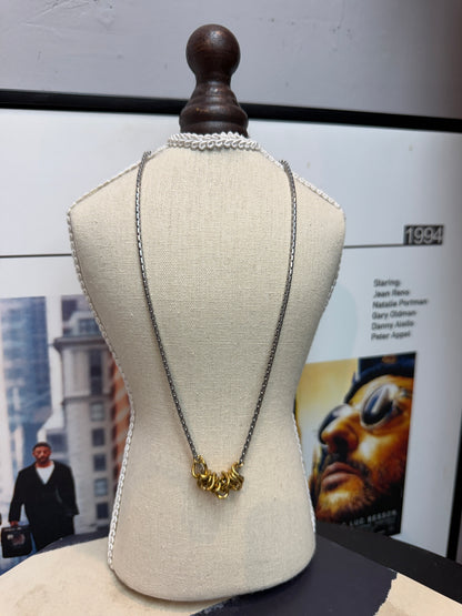 Gold buckle necklace
