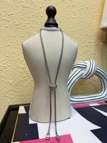 Engraved heart-shaped lariat necklace #ass001