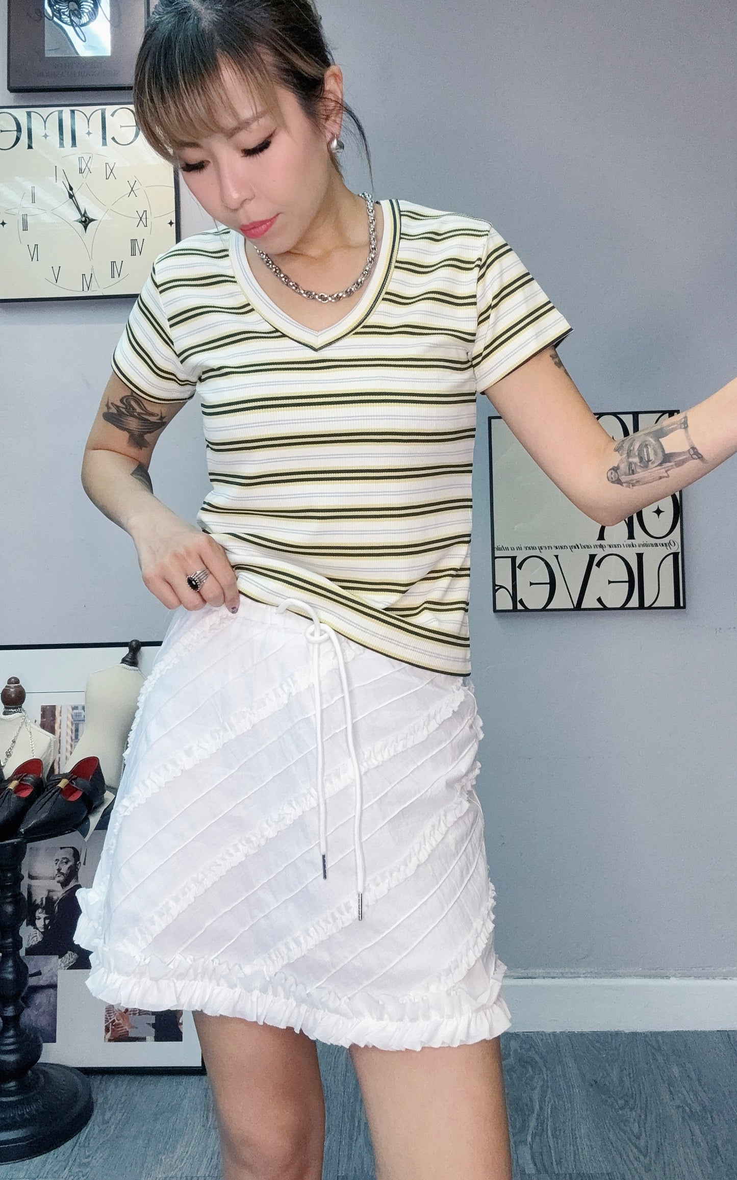 Back zip skirt #00554