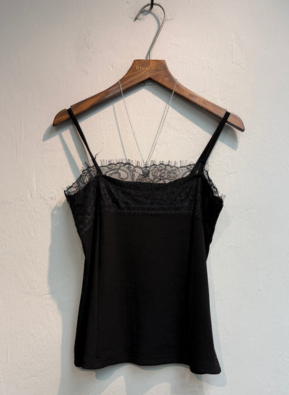 Front lace rib cami #00745