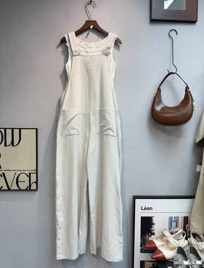 (-30%)striped cotton jumpsuit #00789