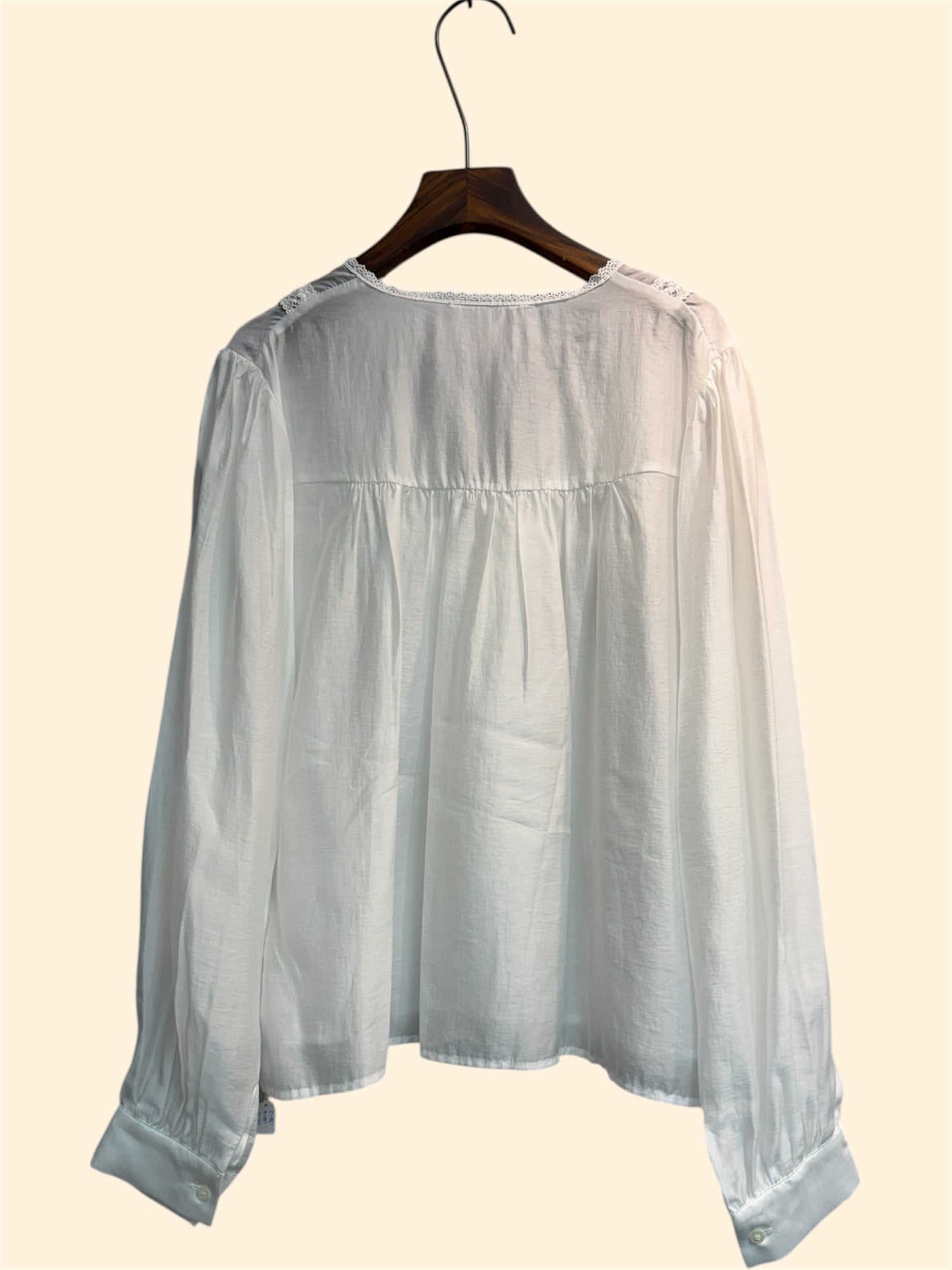 V neck lace front buttons blouse #00319