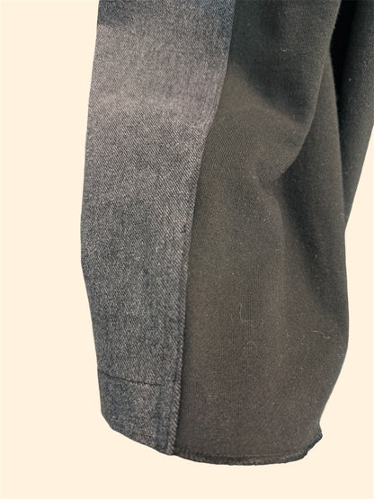 Two tone half elastic jeans #00299