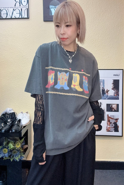 “Boots” loose tee#00953