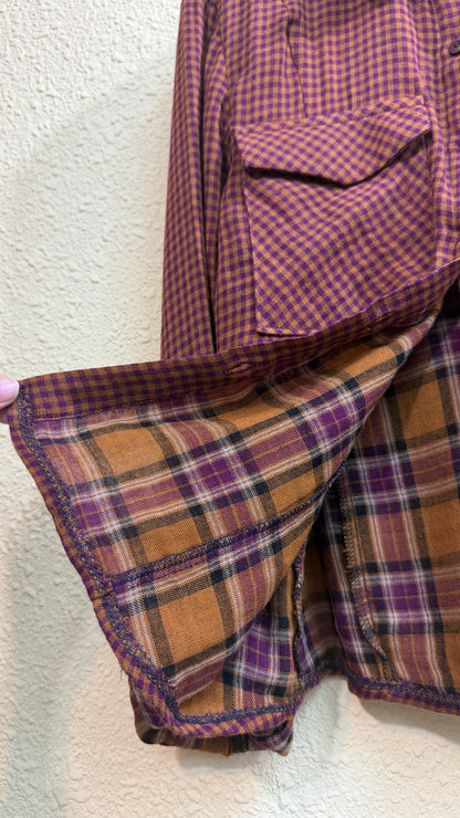 Mini checkered slim shirt #00996