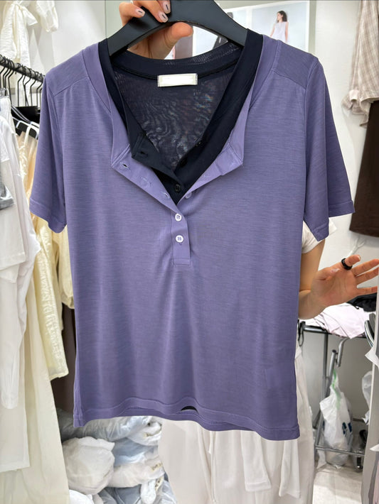 Front buttons tee #00806