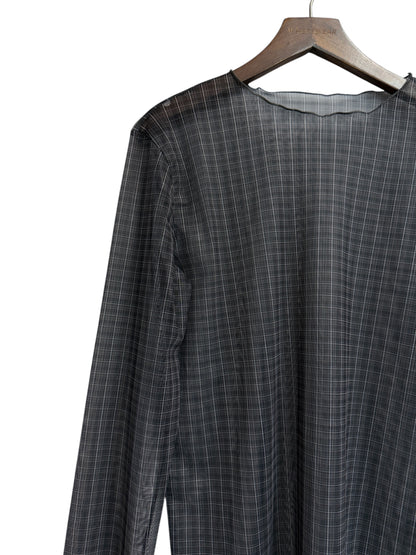 See through checked top