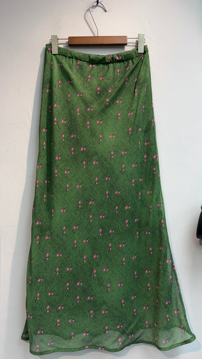 Floral pattern chiffon skirt #00685