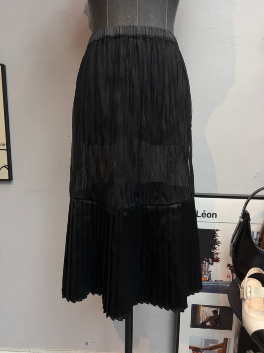 (-30%)Two tone pleated skirt