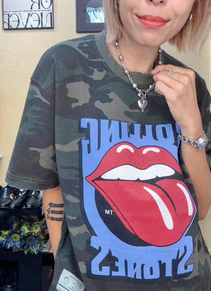 Camouflage mouth loose tee #00951