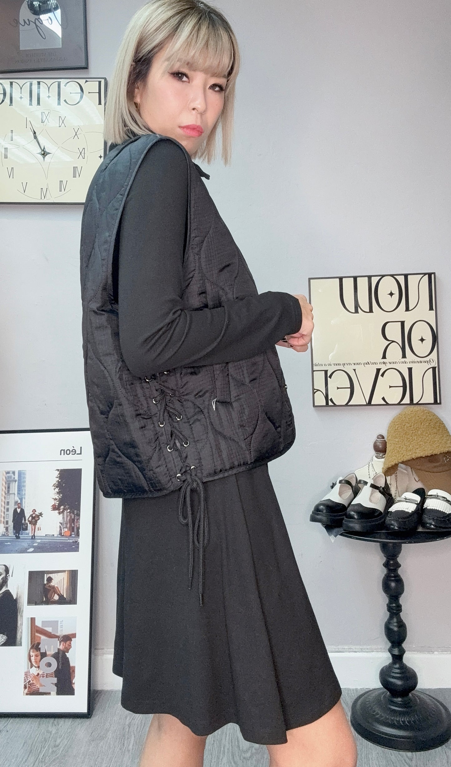 Thin quilted vest jacket #00169