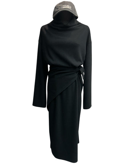 Stand collar plain one piece with scarf