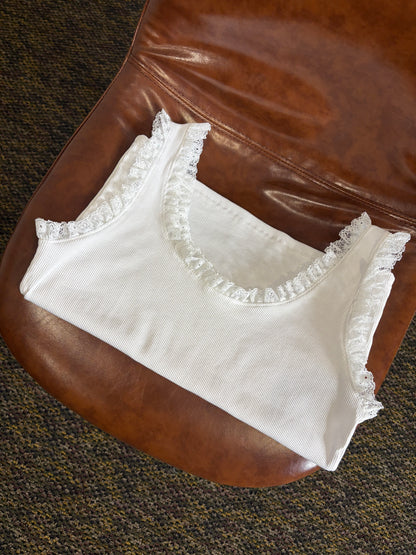Lace square neck tank top #00533