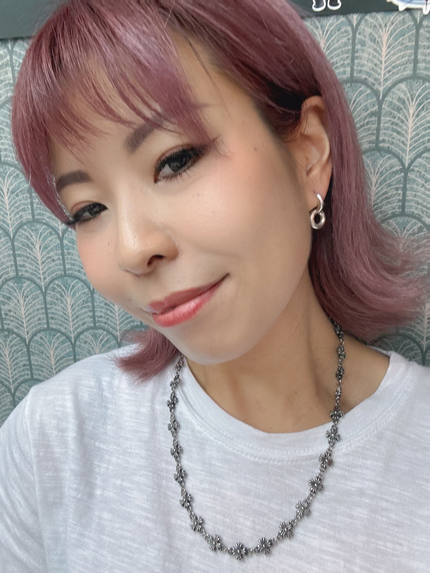 925 silver double circle earrings
