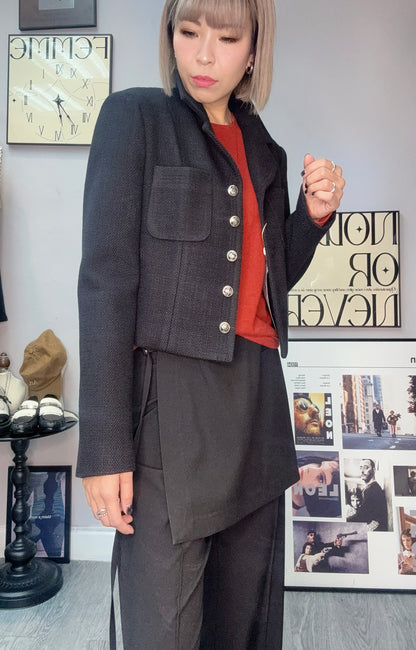 (-30% off)silver button tweed short jacket #00029