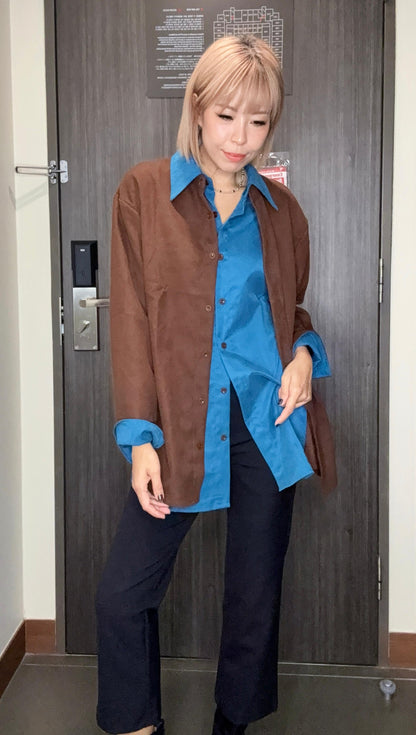 Fake two pieces long shirt #00990