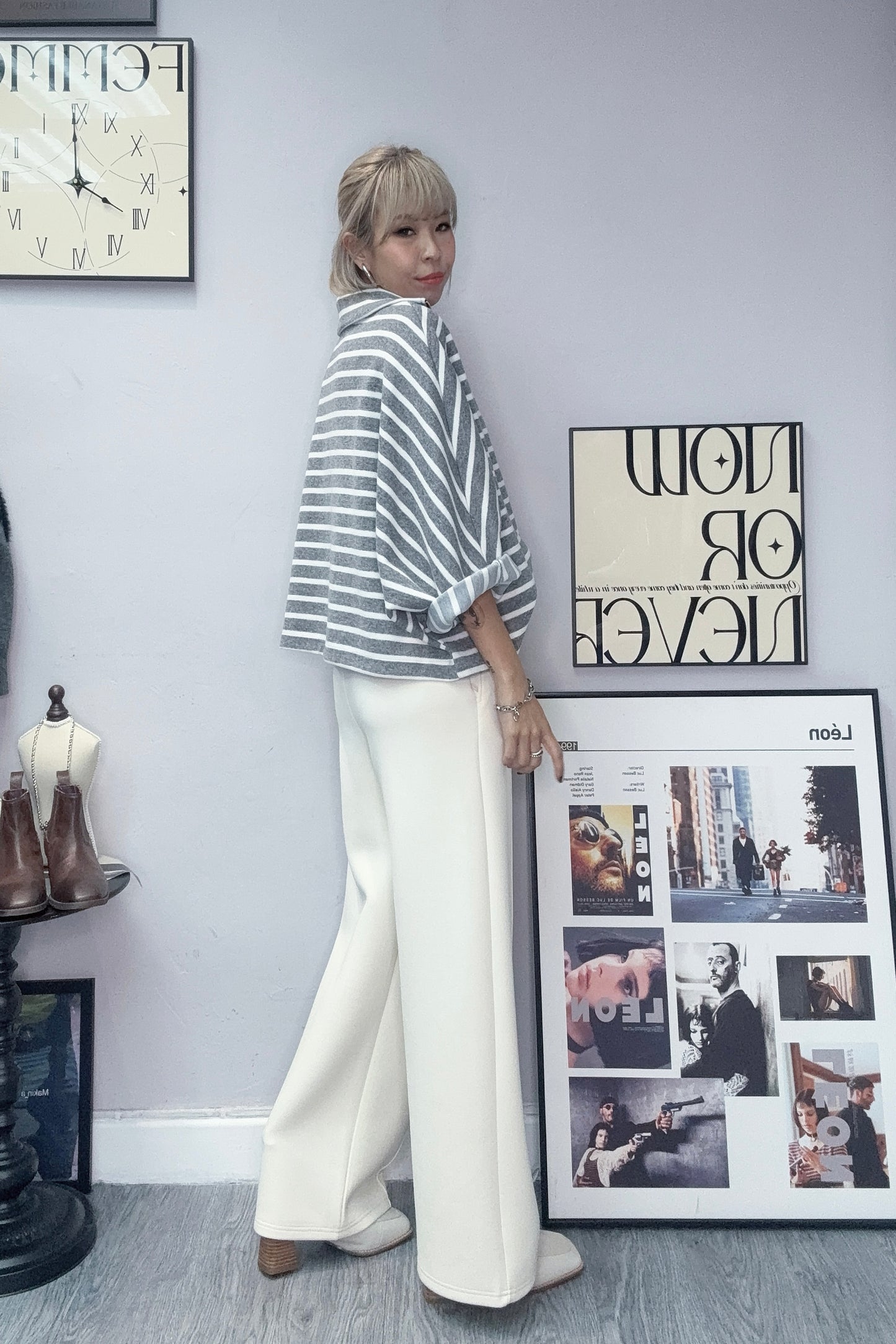 Batwing stripe top #00089