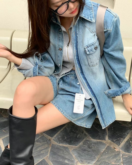 Denim shirt jacket