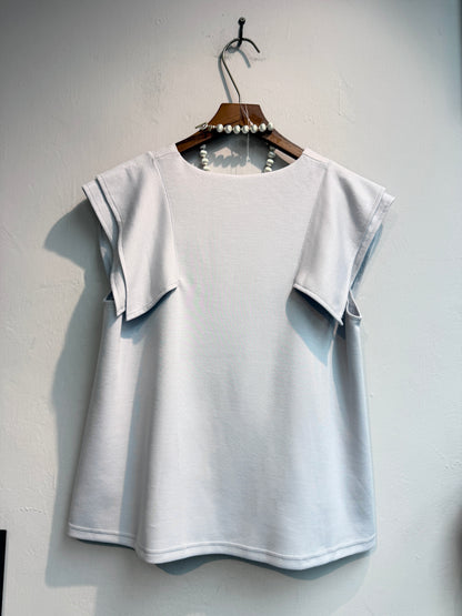 Space cotton v neck top #00652