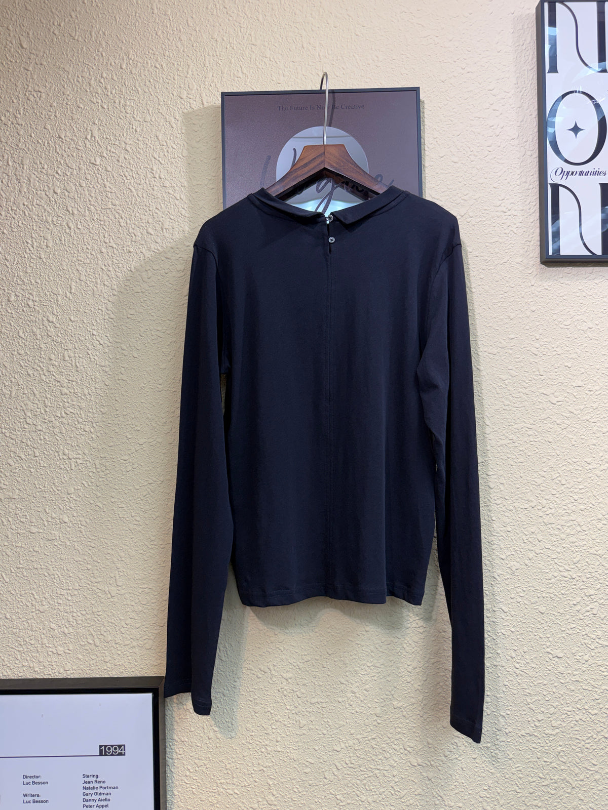 Back buttons plain cotton tee #01032