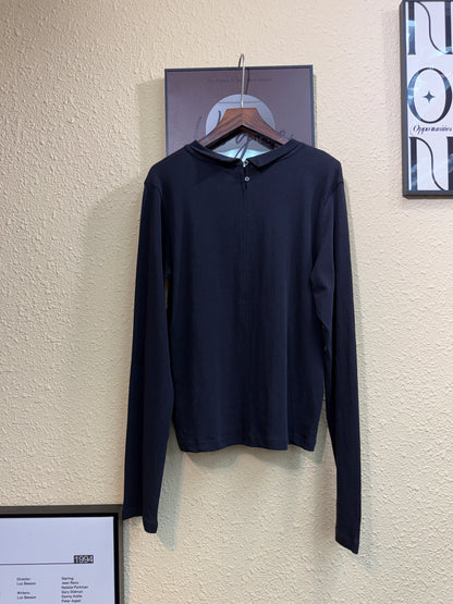 Back buttons plain cotton tee #01032