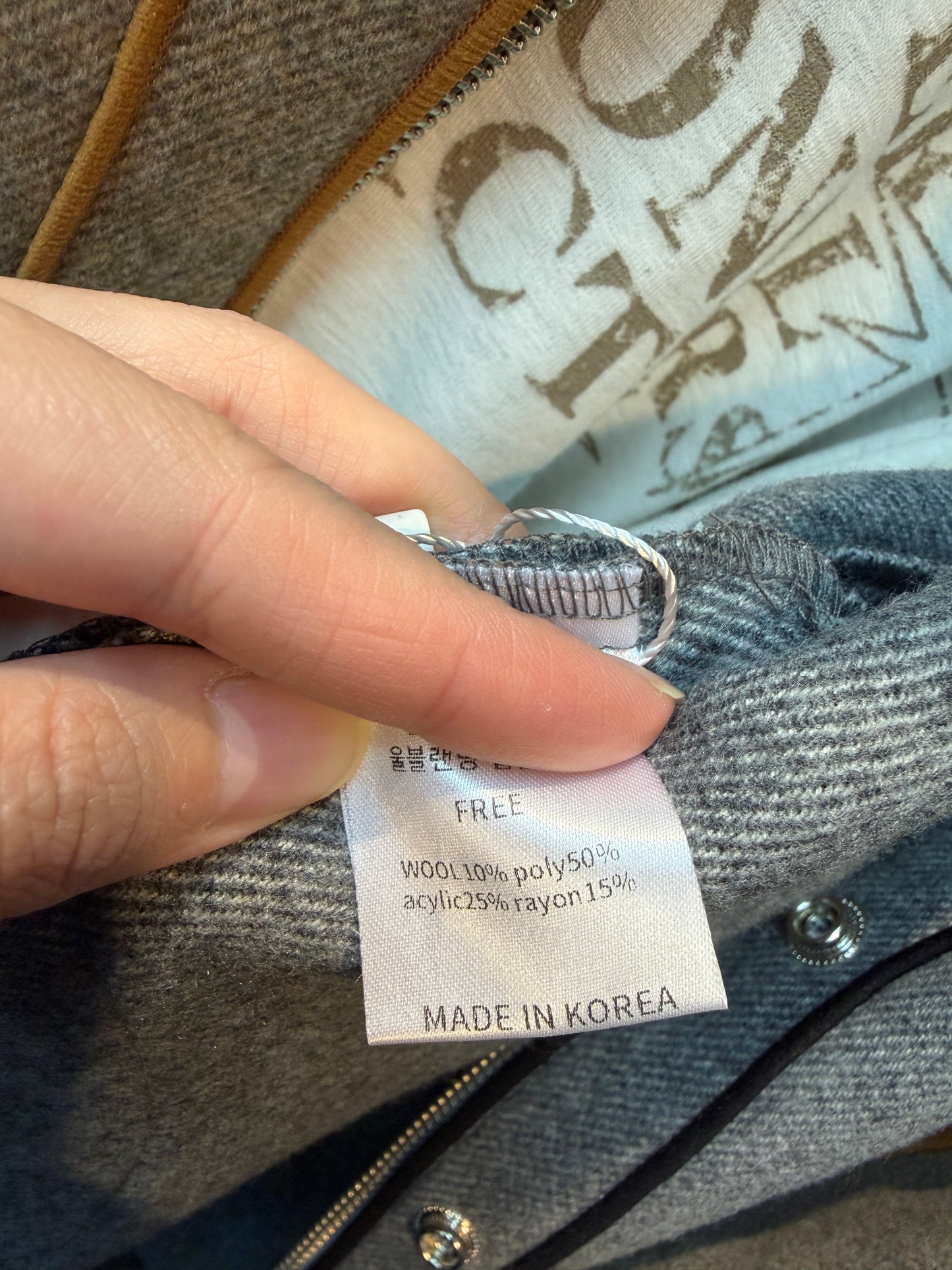 Shirt collar wool zip jacket #00030