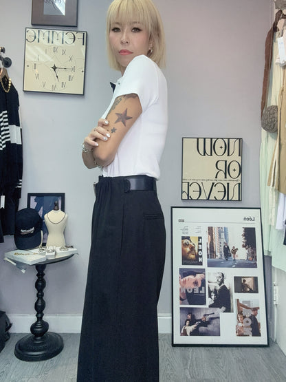 High waist Belt pants