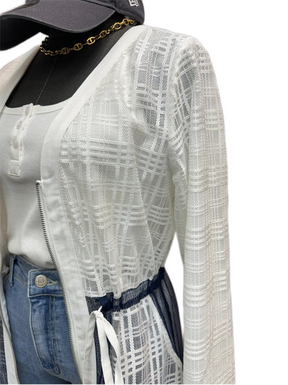 Two ways eyelet one piece jacket