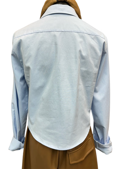 Embroidered letter fit cutting short shirt