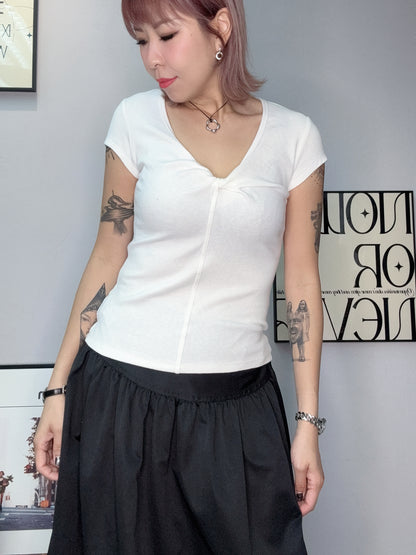 (-30%)Front knot short sleeves tee #00576