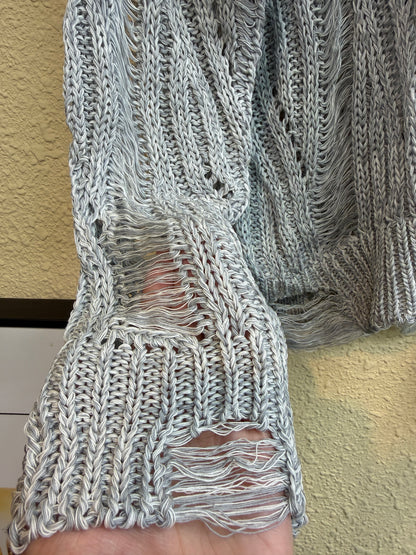 Tattered loose knitted top #01019