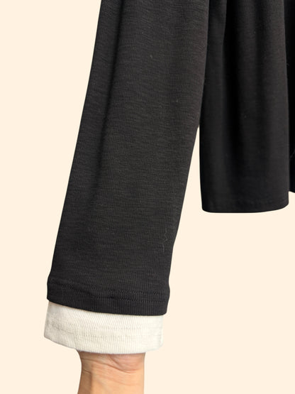 Fake two piece front buttons rib top #00144