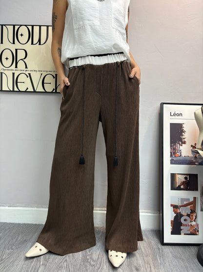 Black and white waist pants #00541