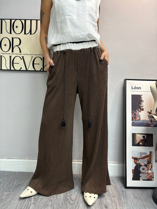 Black and white waist pants #00541