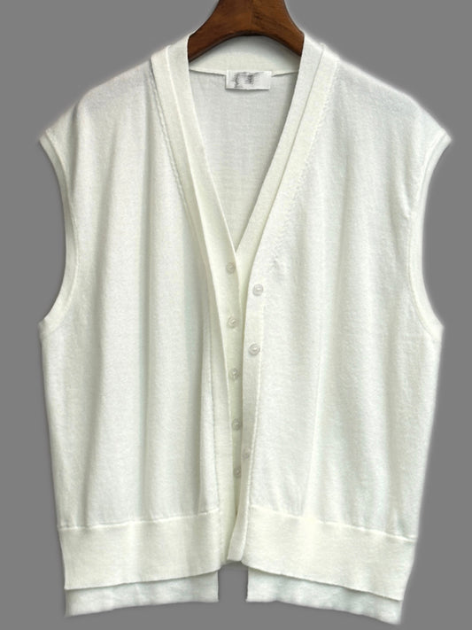 (-40%off)Fake two pieces vest knit