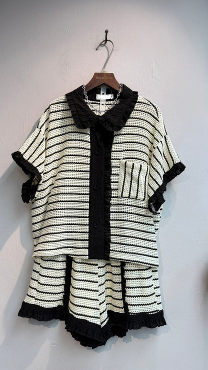 Striped knit set #00649