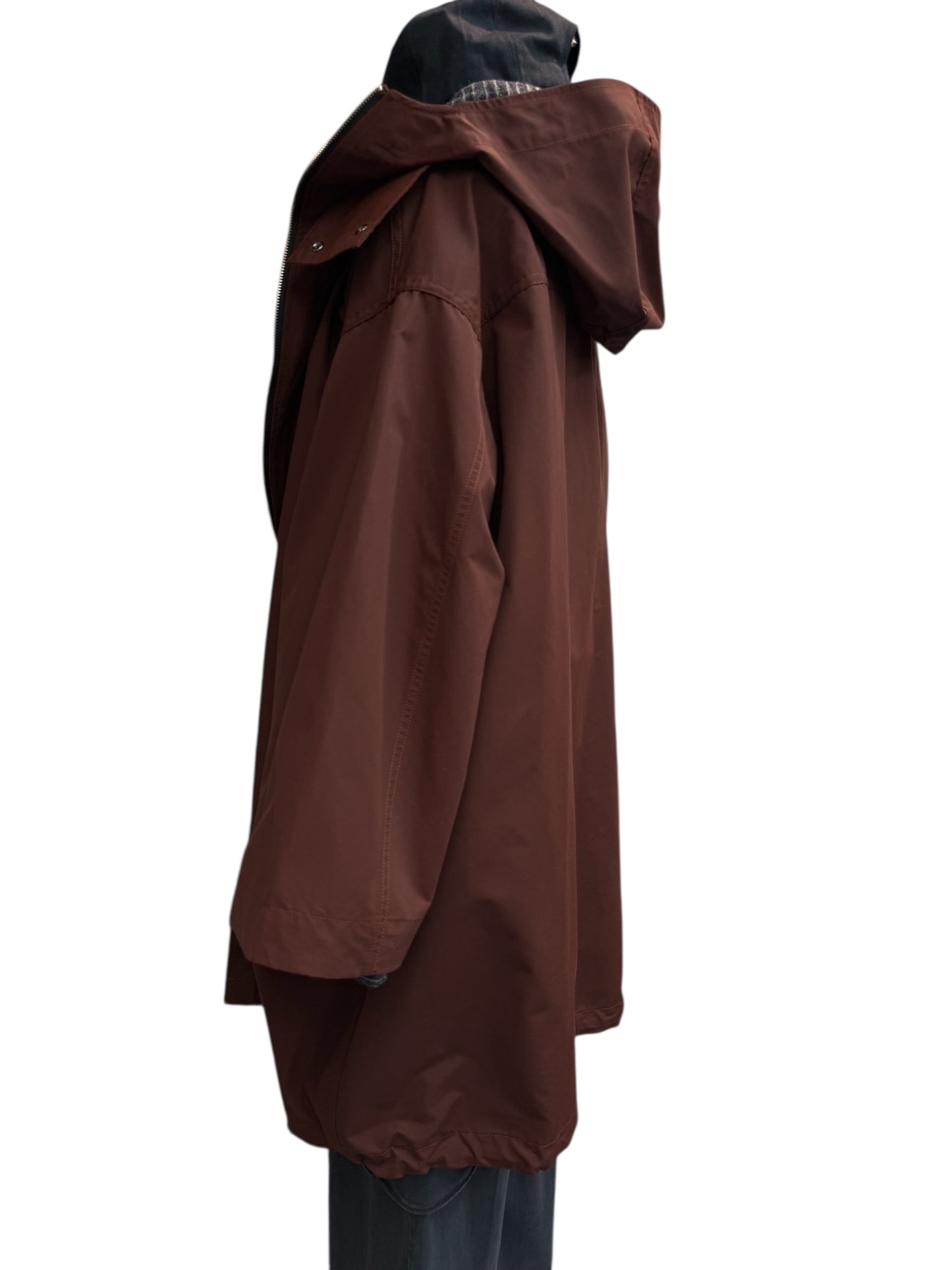 With hat zip trench coat