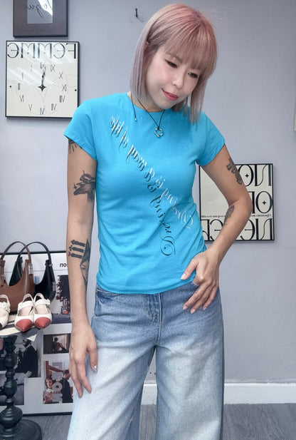 (-30%)Words slim tee #00786