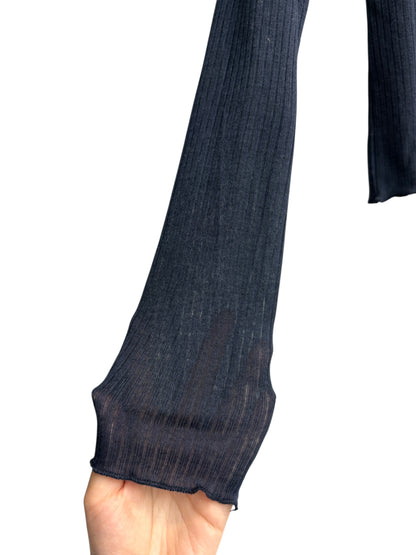 Rib see-though tee #00100