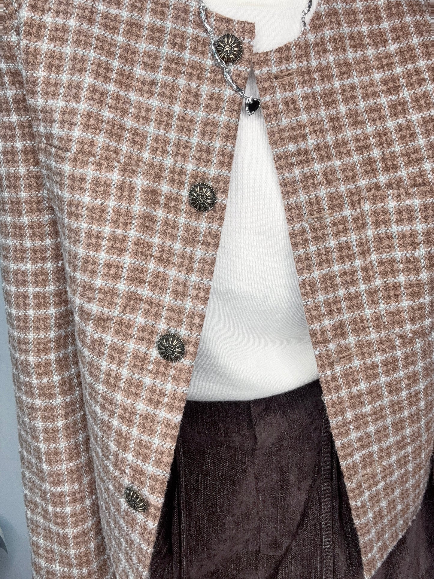 Grid tweed jacket
