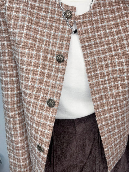 Grid tweed jacket